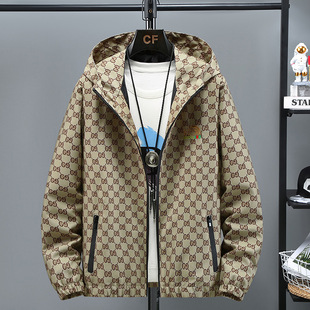 European Export Men's Casual Jacket Youth Thin Jacket Spring and Autumn Hooded 2024 Spring New Style Clothes