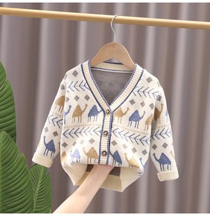 Bala children's knitted cardigan coat children's sweater girls baby boys' air conditioning shirt autumn fashionable