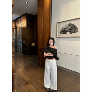 Recall like Jennie Bubble Satin Design Shoulder Top Women's Summer New All-match Small Shirt