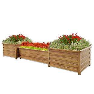 Outdoor aluminum alloy flower rack wholesale municipal road imitation wood grain flower rack road greening lifting aluminum alloy flower box