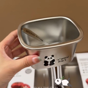 Mini Oatmeal Box 304 Stainless Steel Food Grade Microwave Heatable Sealed Portable Fruit Ice Cream Lunch Box Ins