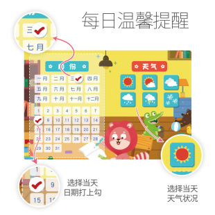 GWIZ Children's Self-discipline Table Student Home Indoor Magnetic Sticking Early Education Cognitive Ancient Poetry Recitation Pushcard Schedule