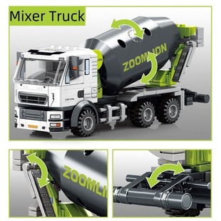 Building Blocks Excavator Boy Children's Birthday Gift Building Blocks Assembled Educational Toys Engineering Truck Crane Engineering Truck