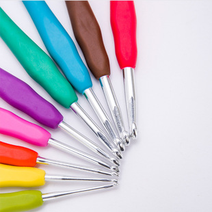 snowball handmade diy knitting tool candy color color soft handle hook crochet tool sweater needle hook