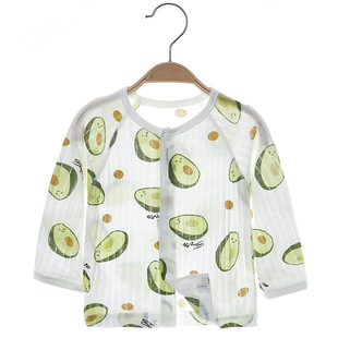 [Clearance] Baby Long Sleeve Top Thin Cardigan Summer Cotton Baby Clothes Underwear Single Air-conditioning Clothes