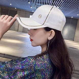 Mercerized cotton hat women's Korean style baseball cap Gold M cap casual trendy internet celebrity fashion brand