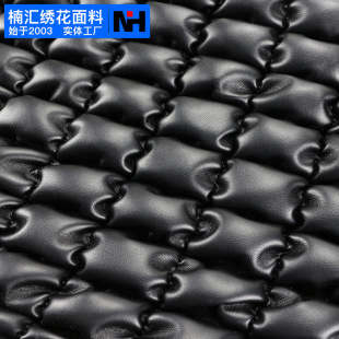 Embroidered Fabric PU Leather High Elastic Knitted Base Fabric Women's Bag Luggage Sofa Furniture Decorative Leather Stereo Embroidered Fabric