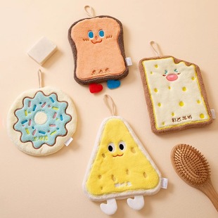Cute Thickened Toilet Cartoon Wipe Handkerchief Wipe Hand Towel Hanging Bathroom Towel Wash Small Square Kitchen Wipe