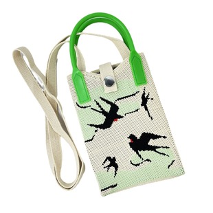Spring and Summer New Niche Design Cute Mini Knitted Mobile Phone Bag Korean Style Fashionable All-match Commuter Shoulder Crossbody Bag