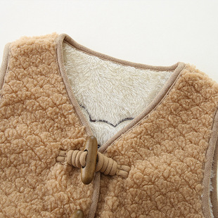 Girls' lamb velvet padded vest 2025 autumn and winter fleece-lined vest baby baby coat 3299