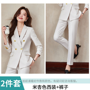 2024 New navy blue Suit suit Women's Business Wear Temperament Goddess Fan Sense Dress Work Clothes Suit Jacket