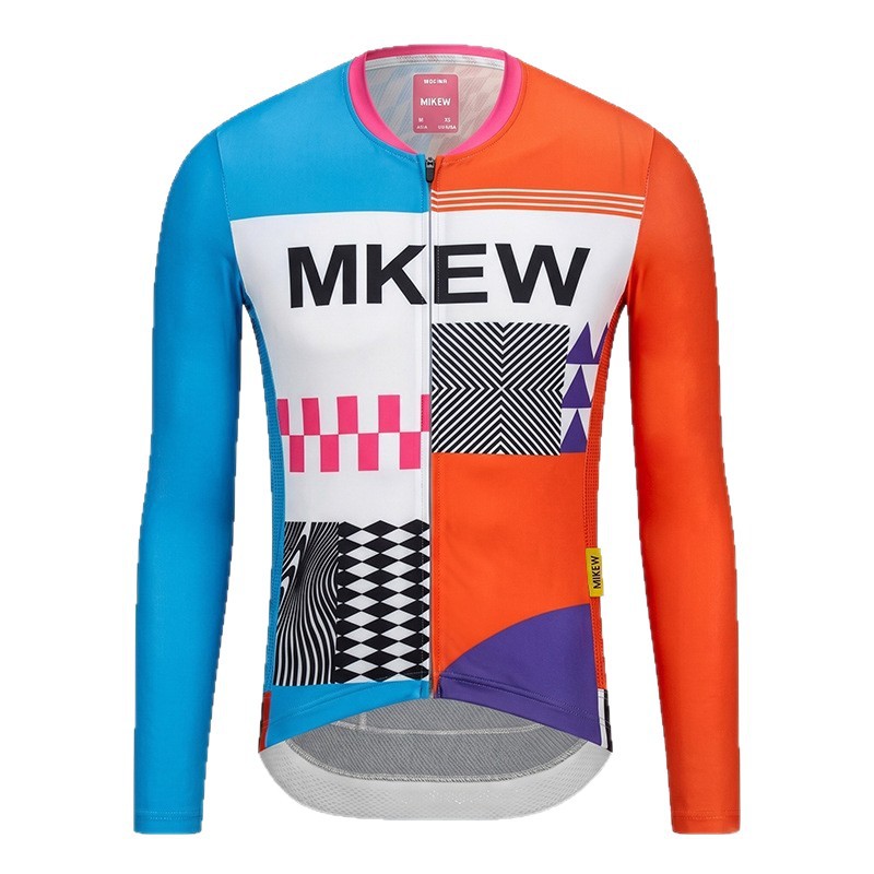 Outdoor Sports Sun Protection Breathable Cycling Clothing for Men and Women, Contrasting Color Long-Sleeved Cycling Equipment, Road Cycling Quick-Drying Tops