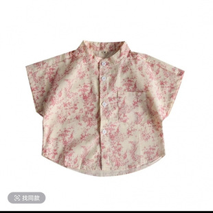 Children's shirt suit new 2025 boys western style shirt shorts baby Korean handsome