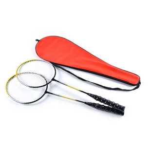 Ferroalloy badminton racket training racket ultra light badminton racket double racket set durable badminton racket wholesale