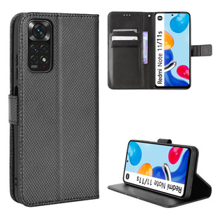 For red rice Note11S mobile phone case Note 11 Pro 4G/5G overseas version flip leather case diamond pattern card