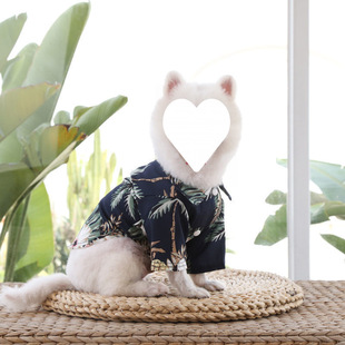 Small and medium-sized dog pineapple shirt Hawaiian wind teddy bear golden retriever pet dog cat spring and summer clothes wholesale