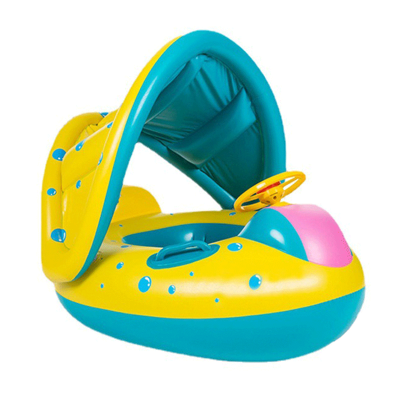 Internet Celebrity ins Airplane Seat with Water Gun Children's Swimming Ring Water Play Cute Cartoon Baby Seat Inflatable Swimming Ring