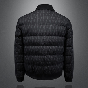 Winter high-grade lapel down jacket men's 2024 new printing trend fashion men's casual warm coat 7203