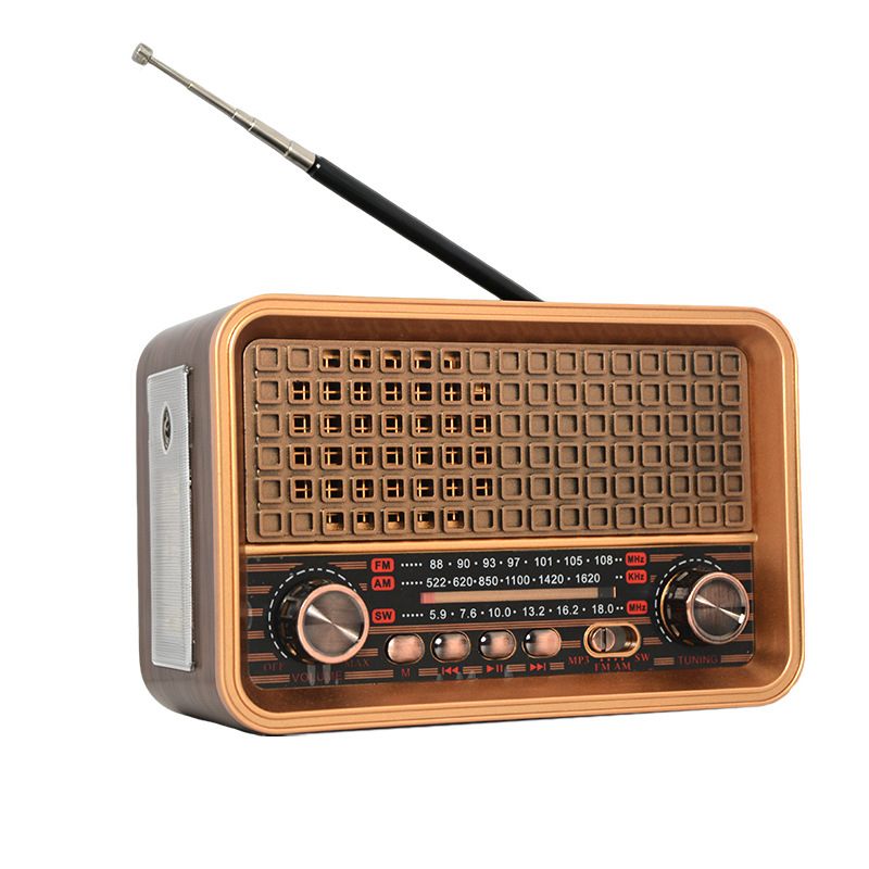 Amazon TK cross-border customizable retro radio FM/AM/SW multi-band multifunctional Bluetooth card-insert MP3