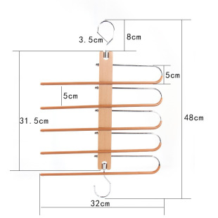 Multi-functional folding magic pants rack telescopic multi-layer household hook hanger drying clip pants special storage artifact