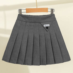 Children's Skirt Spring and Autumn 2025 New Style Children's Style Short Skirt Solid Color Versatile Girls Summer