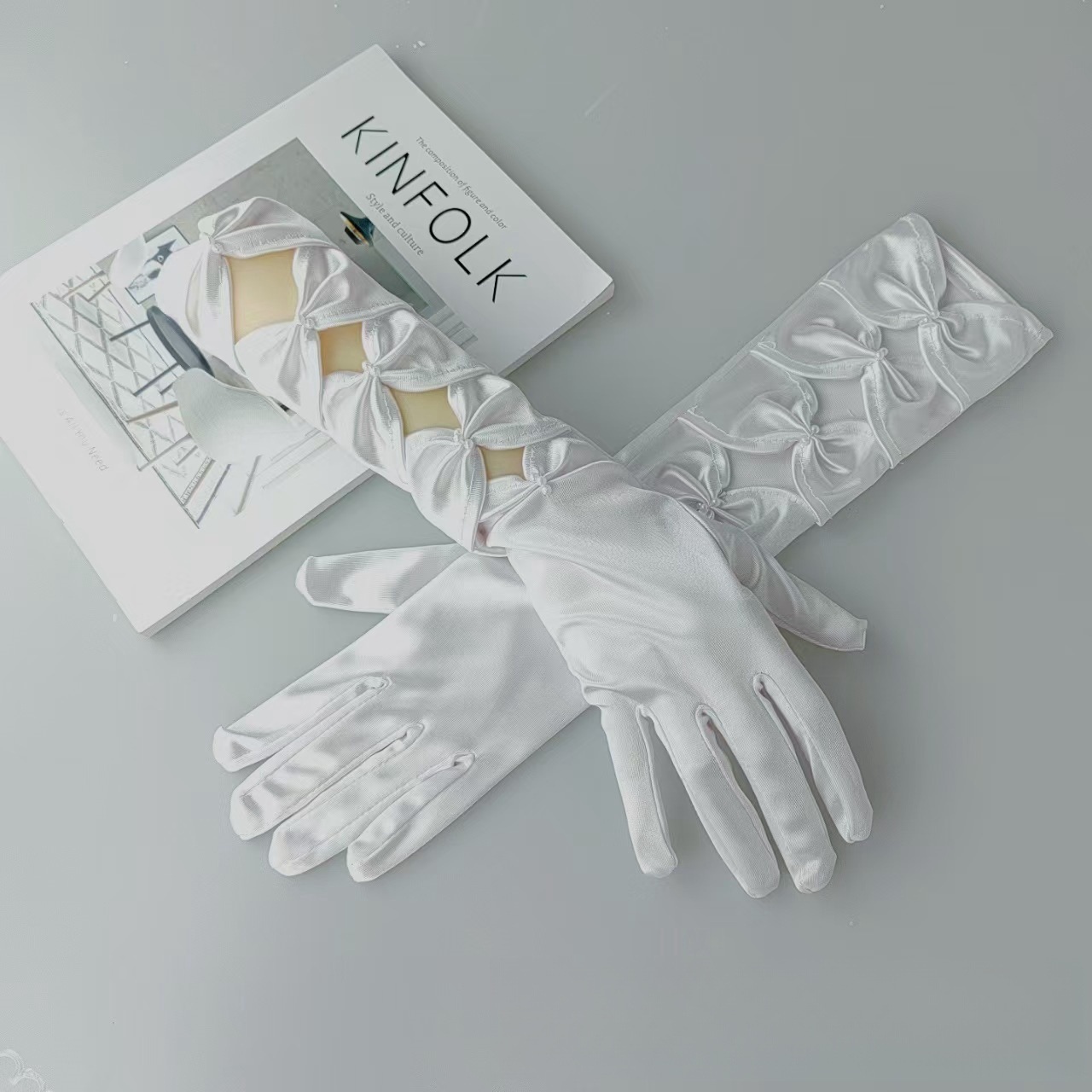 Butterfly Miaosi Silk Girl Group Retro Style Mesh Wedding Lace Gloves Sexy Pure Desire Photo Props Black Silk Sleeves