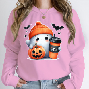 Happy Halloween Print Hoodies Women Summer Casual Sweatshirt