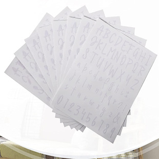 Amazon hot selling waterproof alphanumeric sticker vinyl self-adhesive label decoration DIY Black White