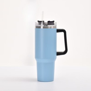 Amazon Explosions Car Cup 40OZ Handle Thermos Cup 304 Stainless Steel Large Capacity Cold Straw Ice Cup