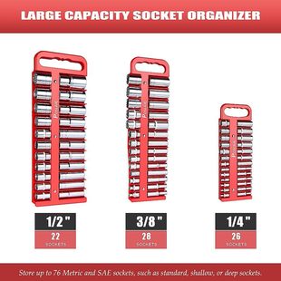 POSLIUE Magnetic Socket Holder Set,Magnetic Socket Organizer