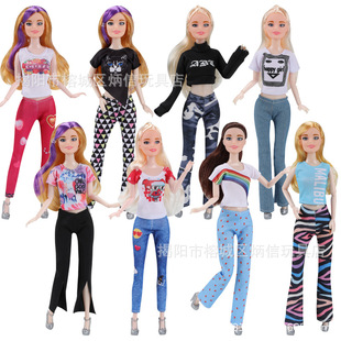 6 Minutes 11 Inch Barbie Doll Dress up Fashionable Women's Clothing Pants Suit Accessories Cross-border E-commerce Hot Sale