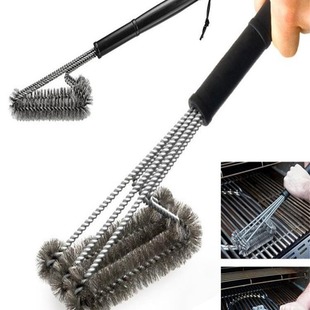 18 inch long handle barbecue cleaning brush wire brush grill net brush grill brush grill cleaning steel brush BBQ tool