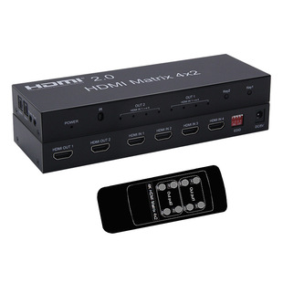 BOWU factory price HDMI matrix 4X2HDMI4 in 2 out audio output switcher distributor 4x 2 matrix 2.0