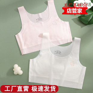 Seamless Breathable Vest for Girls, Developmental Period, Girl Student Intimates, First Stage, Older Kidsren 9-12-14 Years Old, Thin Section