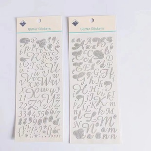 Gold Powder Alphabet Sticker Flash Alphabet Sticker Laser Powder Onion Powder Sticker Colorful Powder Alphabet Sticker