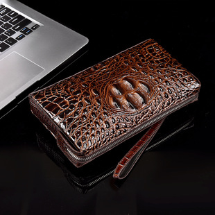 Handbag Men's High-end Crocodile Pattern Clutch Bag Combination Lock Anti-theft Clutch Bag Large Capacity Fashionable Multi-compartment Small Handbag