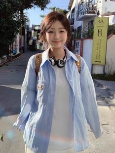 Dachshund Embroidered Plaid Shirt Women's 2025 Spring and Autumn New Couple Loose All-match Niche Stacked Top Jacket