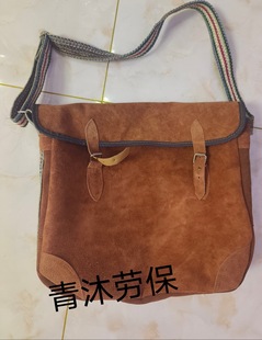 China Trade Cowhide Shoulder Electrician Multi-function Canvas Toolkit Tool Kit Oblique Electrician Bag Genuine Leather Cowhide Carpenter
