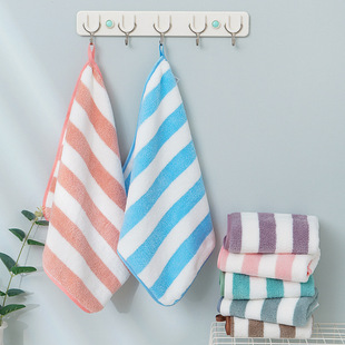 Coral fleece wide strip small square towel 30*30 absorbent soft towel kitchen small hanging towel wash face small towel