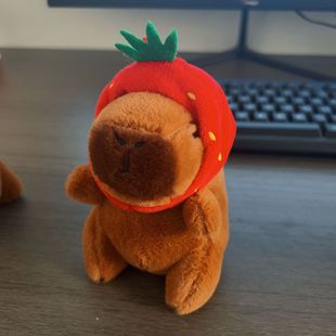 Cartoon Animal Capybara Swimming Ring Plush Toy Kapibala Children's Doll Bag Pendant Keychain Pendant