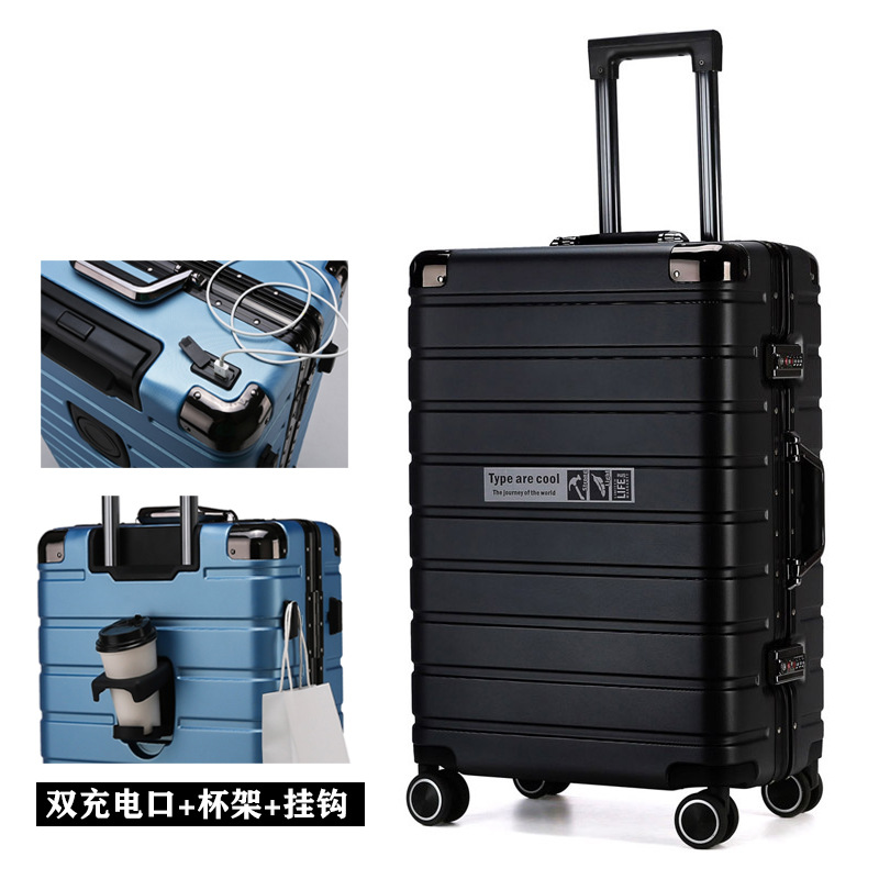 A generation of luggage aluminum frame password sturdy luggage case 24 women and men 20 inch boarding leather large travel case 26