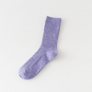 Pair Socks Children's Pile Socks for Autumn and Winter Japanese Style Solid Color Cotton Fashionable Socks Breathable Women's Socks Vintage Mori Style Long Socks