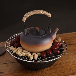 New round stove tea maker free hook retro old rock mud electric ceramic stove tea art hook kung fu tea set accessories vertical