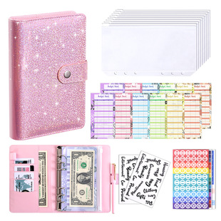 Customized macaron a6pu leather loose-leaf notebook creative cash budget Financial Planner journal