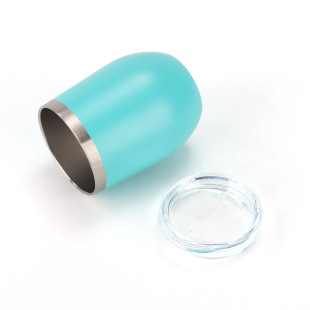 Customized Amazon 304 Stainless Steel Thermos Cup 12oz U-Shaped Creative Red Wine Cup Double-Layer Vacuum Spray Eggshell Cup