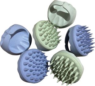 Wheat Straw Massage Brush Silicone Anti-Itch Adult Scalp Massage Silicone Soft Tooth Shampoo Brush Shampoo Cleaning Brush