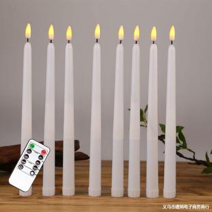 暖白遥控电子蜡烛 led遥控长杆杆蜡万圣圣诞长条蜡烛跨境货源热卖