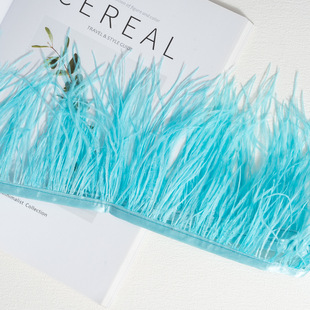 Decorative Feather Cloth Strip 10-15cm Ostrich Feather Cloth Edge Dress Cuff Latin Dance Skirt DIY Garment Accessories