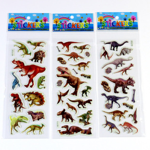 Cartoon dinosaur bubble stickers children cartoon Tyrannosaurus 3D PVC stickers cross-border birthday party gift