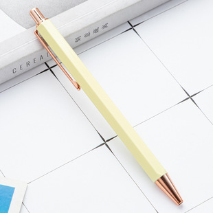 Metal Hexagonal Press Ballpoint Pen Manufacturer Wholesale Office Stationery Gift Pen Can Be Printed with logo Advertising Pen